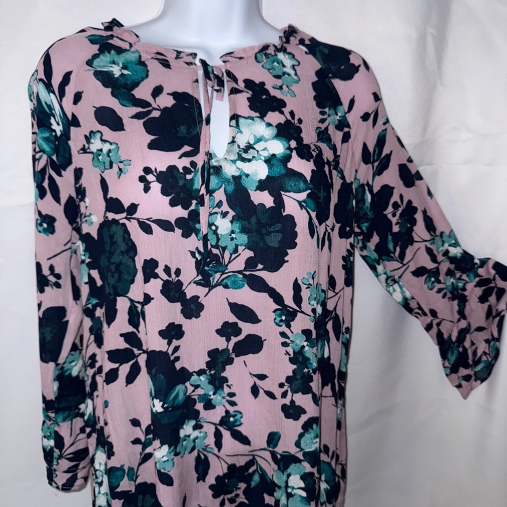 NWT J. Jill Floral Pink and Blue Women's Top